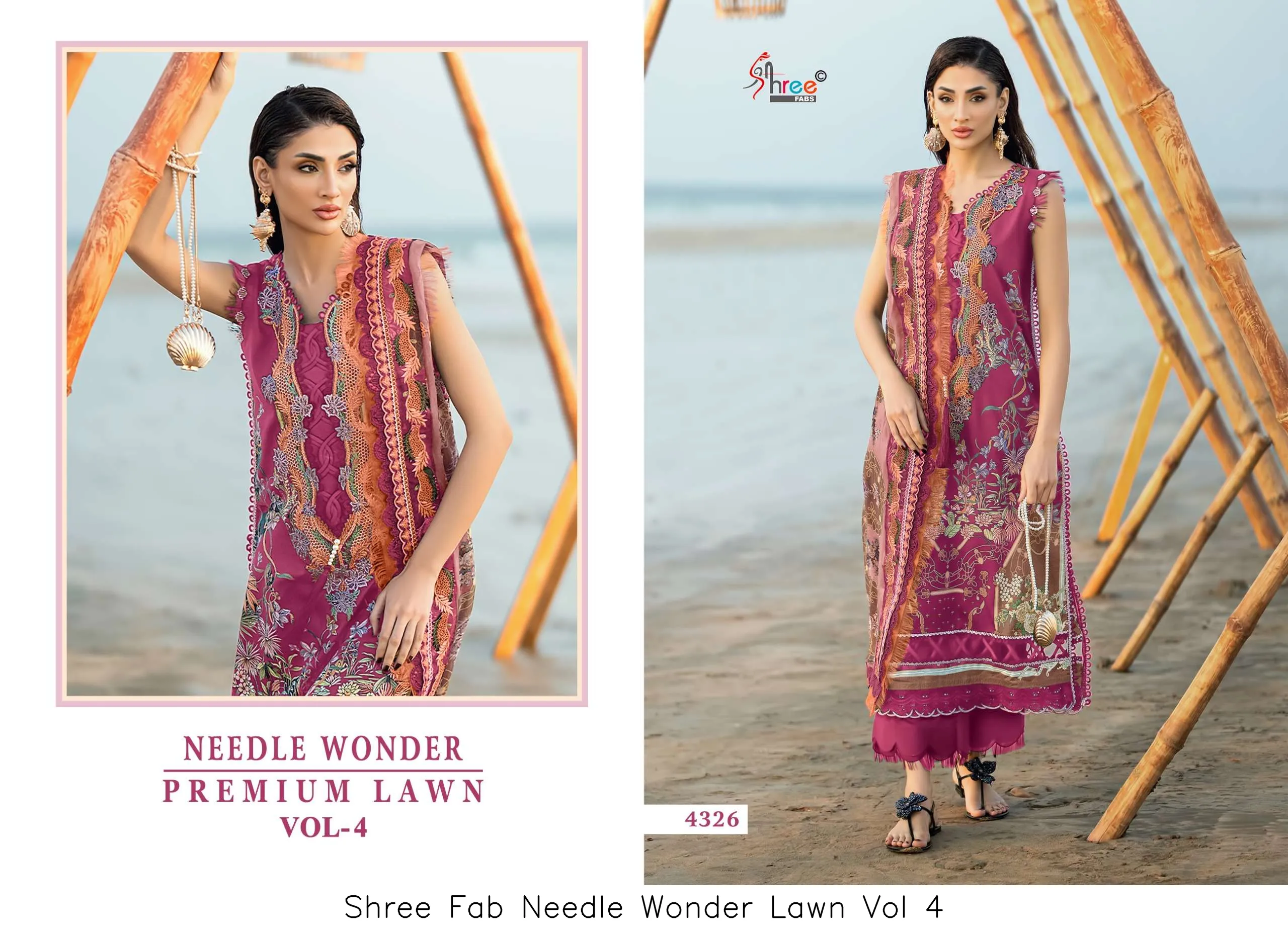 Shree Fab Needle Wonder Lawn Vol 4 - Image 18
