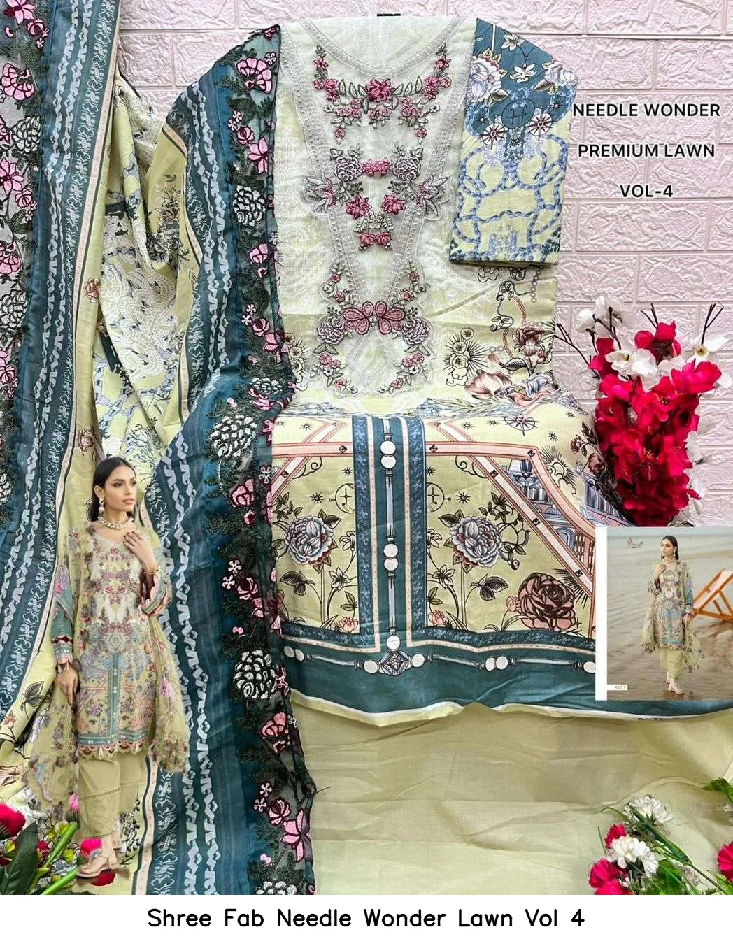 Shree Fab Needle Wonder Lawn Vol 4 - Image 3