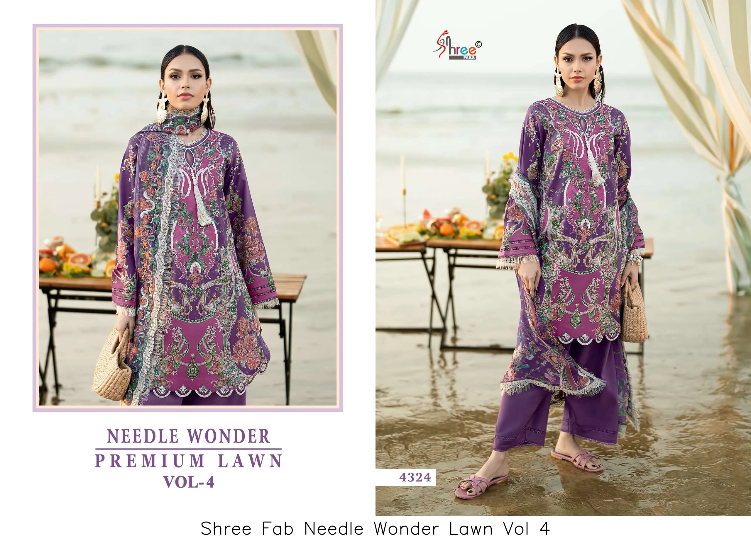 Shree Fab Needle Wonder Lawn Vol 4 - Image 4