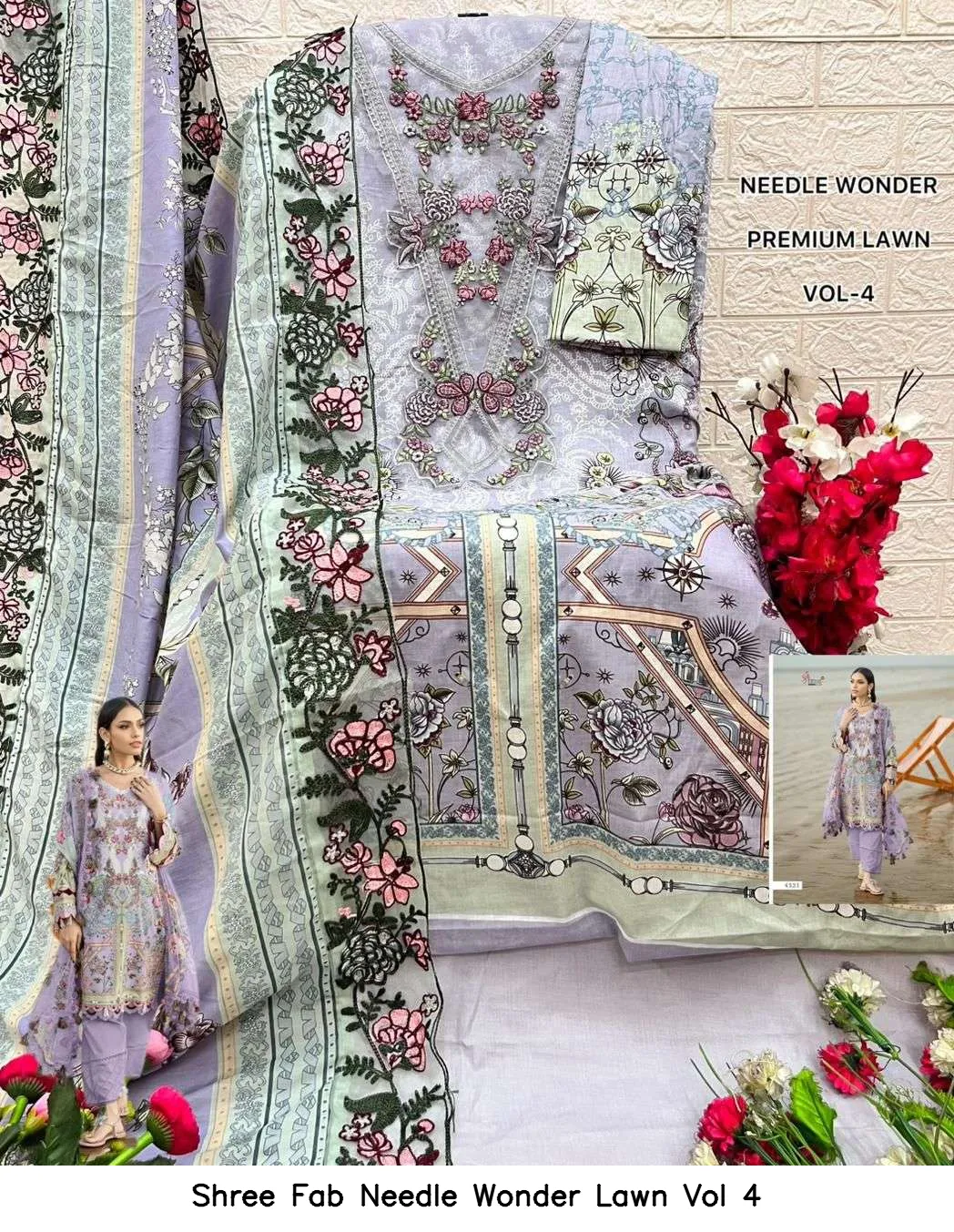 Shree Fab Needle Wonder Lawn Vol 4 - Image 7