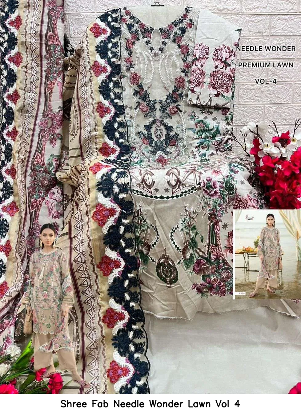 Shree Fab Needle Wonder Lawn Vol 4 - Image 8