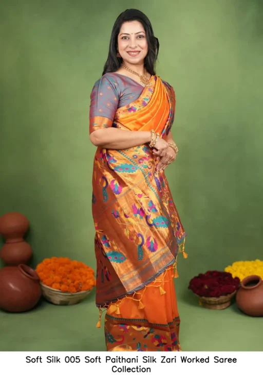 Soft Silk 005 Soft Paithani Silk Zari Worked Saree Collection