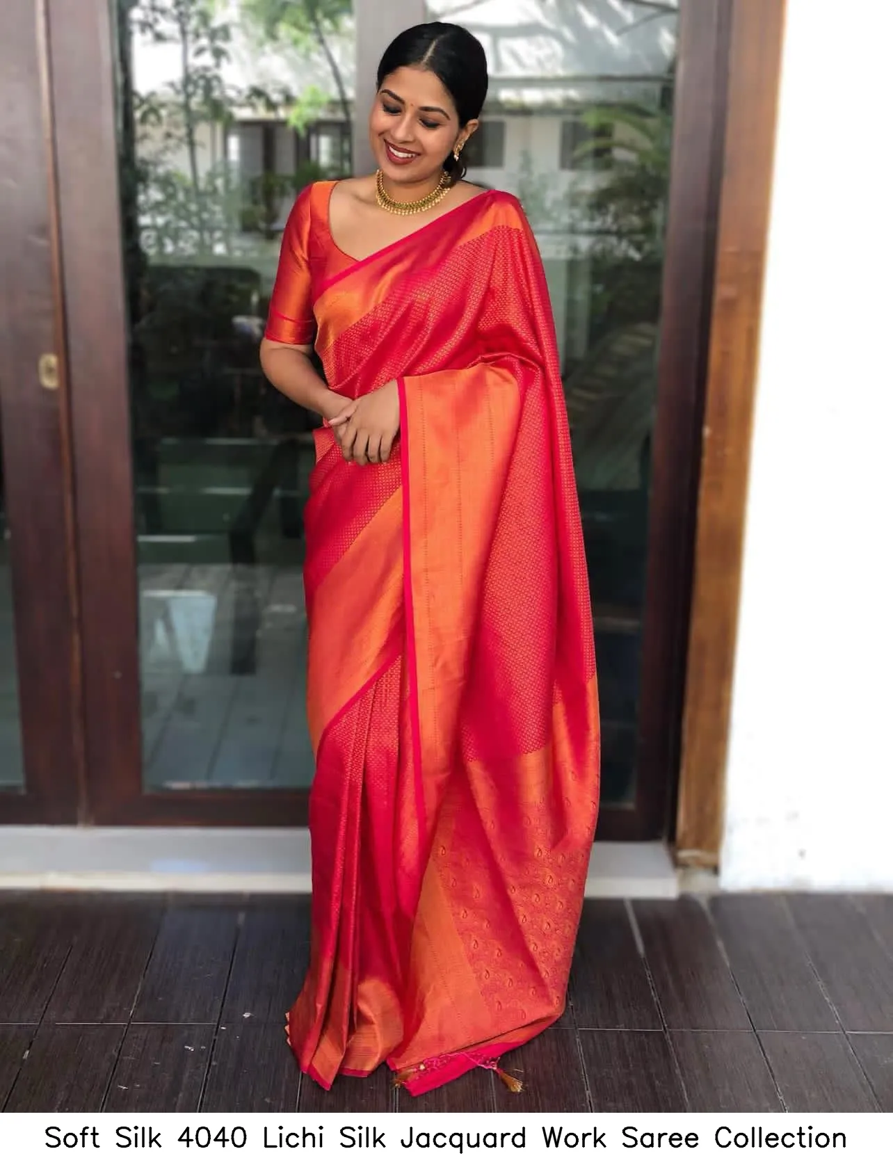 Soft Silk 4040 Lichi Silk Jacquard Work Saree Collection - Image 10