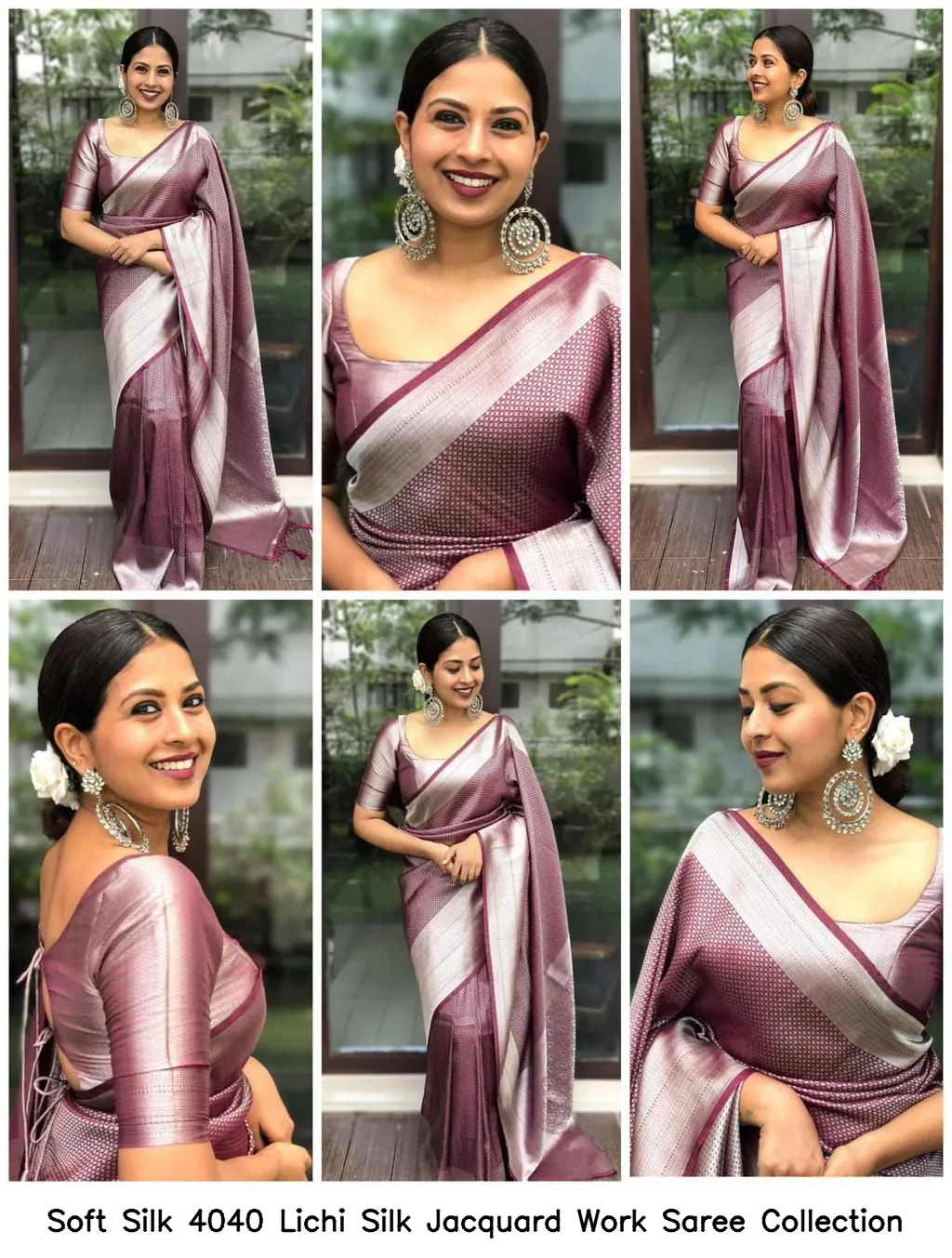 Soft Silk 4040 Lichi Silk Jacquard Work Saree Collection - Image 12