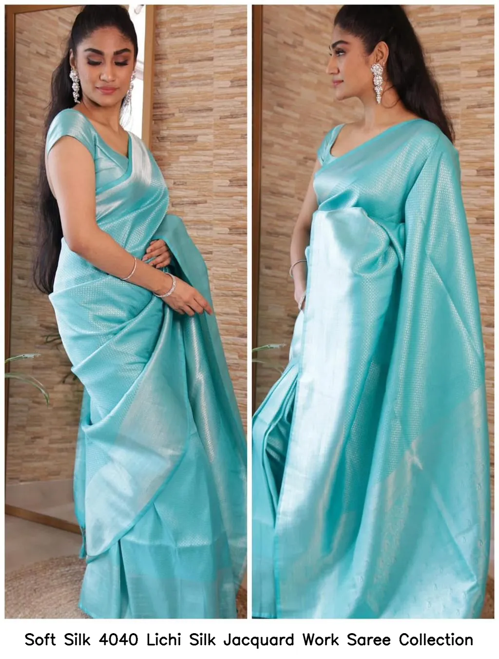 Soft Silk 4040 Lichi Silk Jacquard Work Saree Collection - Image 17