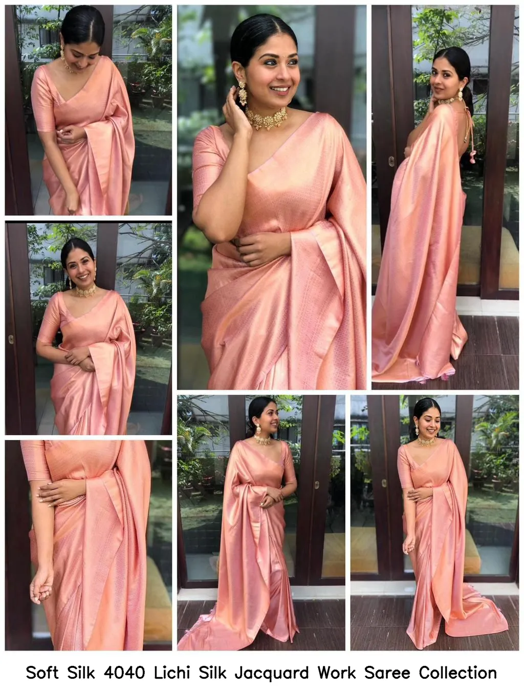 Soft Silk 4040 Lichi Silk Jacquard Work Saree Collection - Image 18