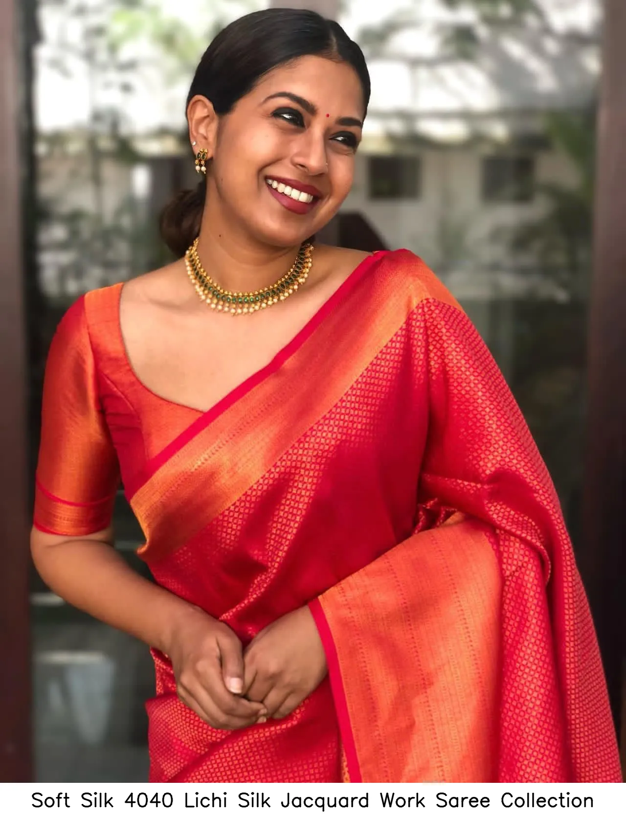 Soft Silk 4040 Lichi Silk Jacquard Work Saree Collection - Image 21