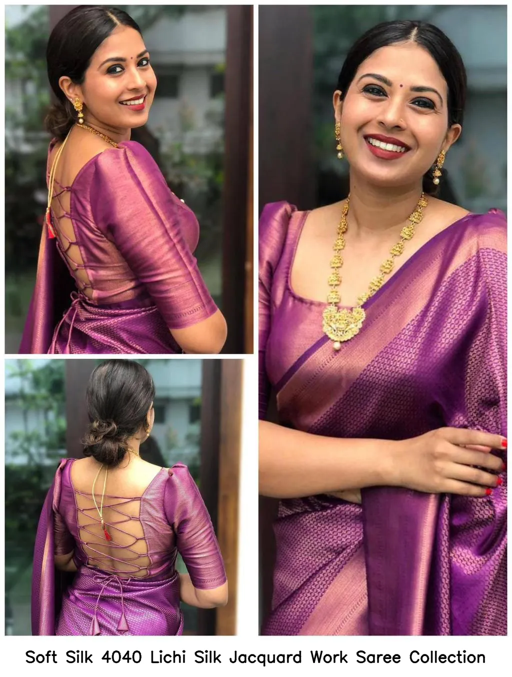 Soft Silk 4040 Lichi Silk Jacquard Work Saree Collection - Image 23