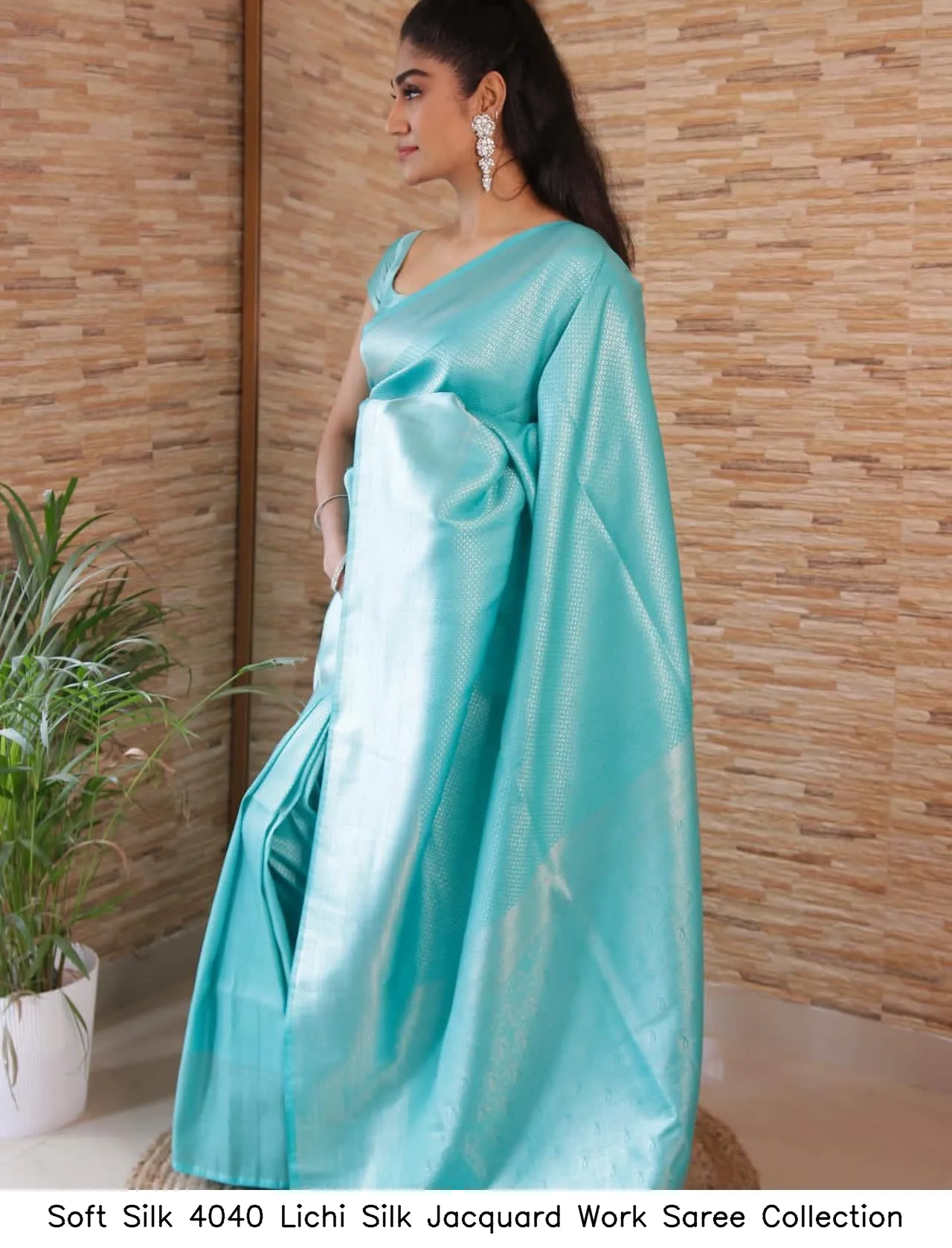Soft Silk 4040 Lichi Silk Jacquard Work Saree Collection - Image 5