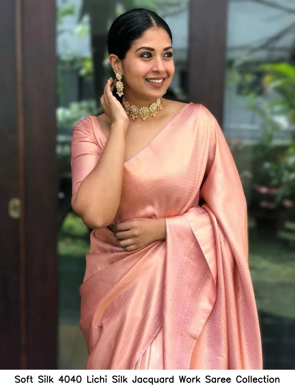 Soft Silk 4040 Lichi Silk Jacquard Work Saree Collection - Image 9