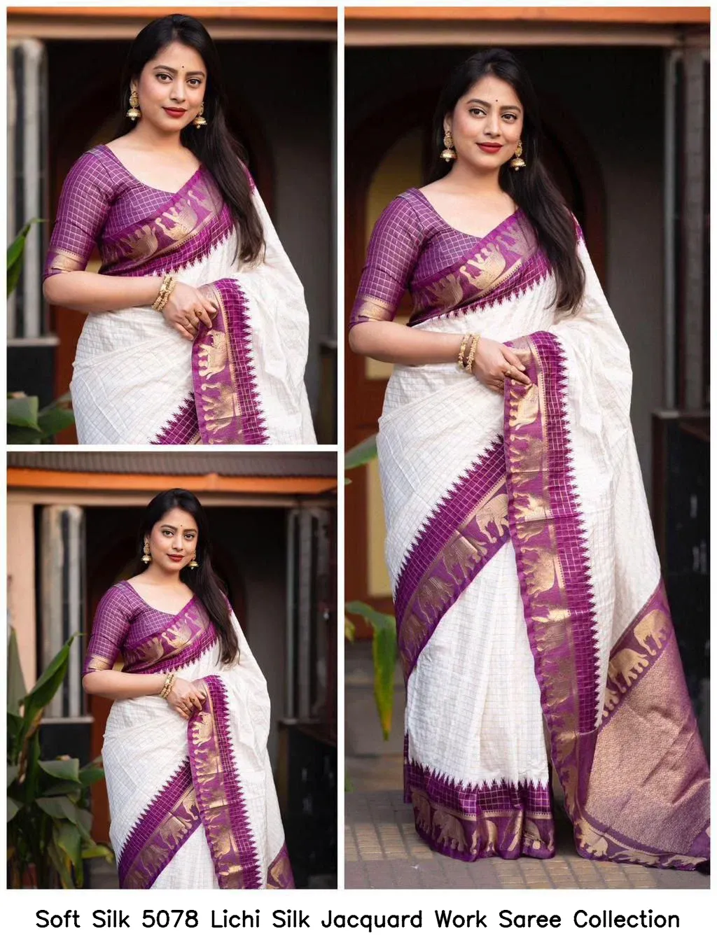Soft Silk 5078 Lichi Silk Jacquard Work Saree Collection - Image 11