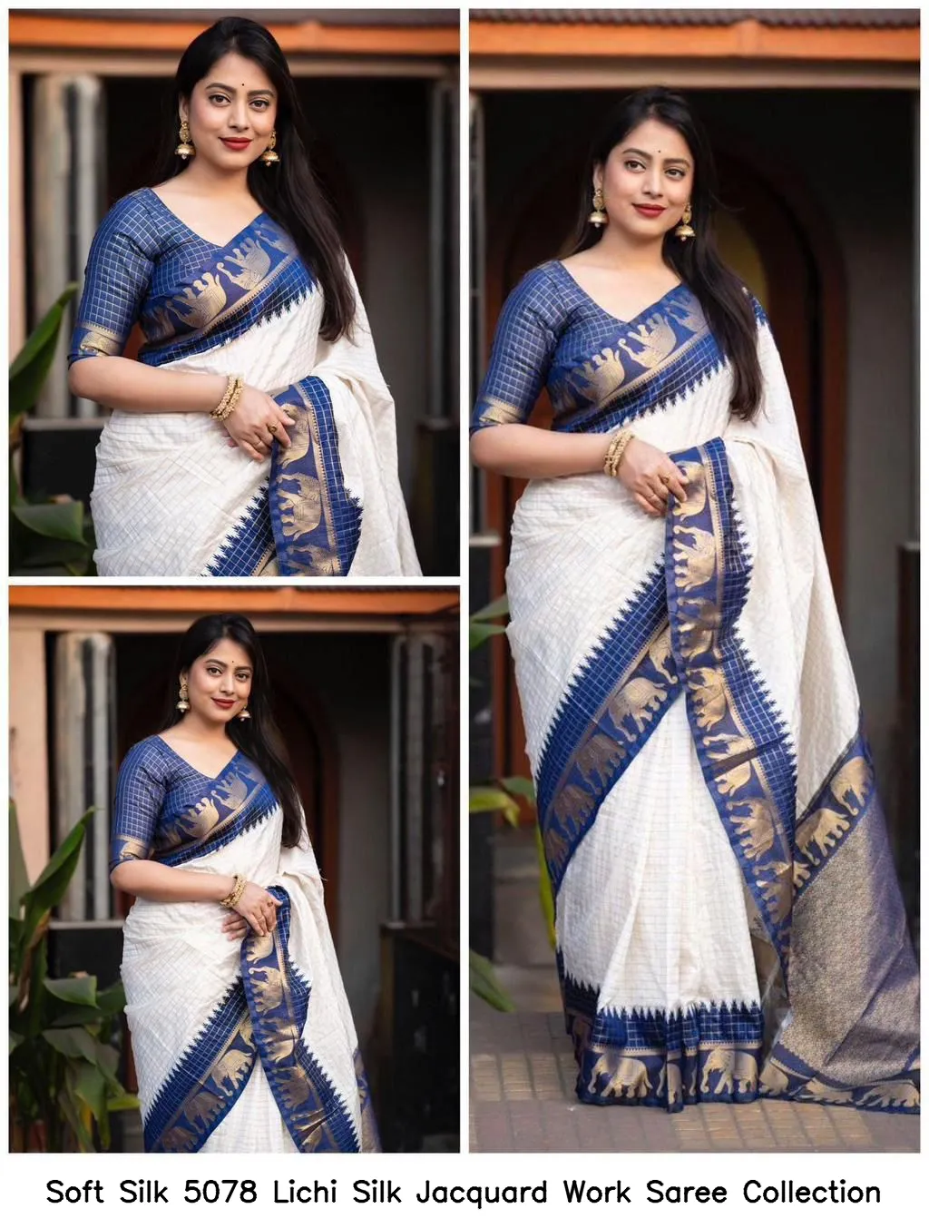 Soft Silk 5078 Lichi Silk Jacquard Work Saree Collection - Image 7