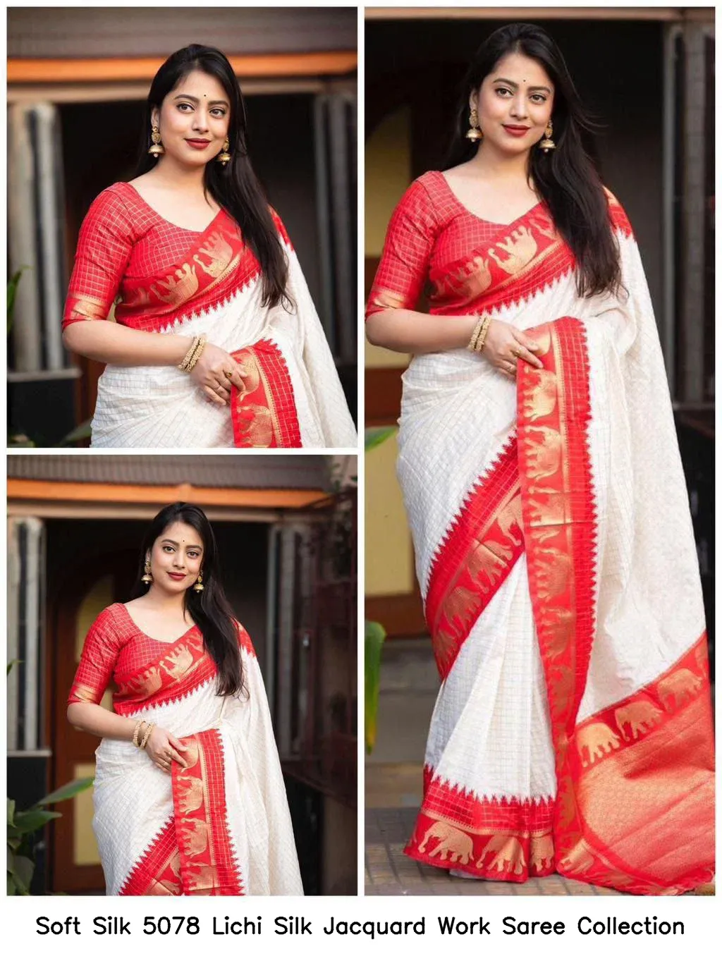 Soft Silk 5078 Lichi Silk Jacquard Work Saree Collection - Image 8