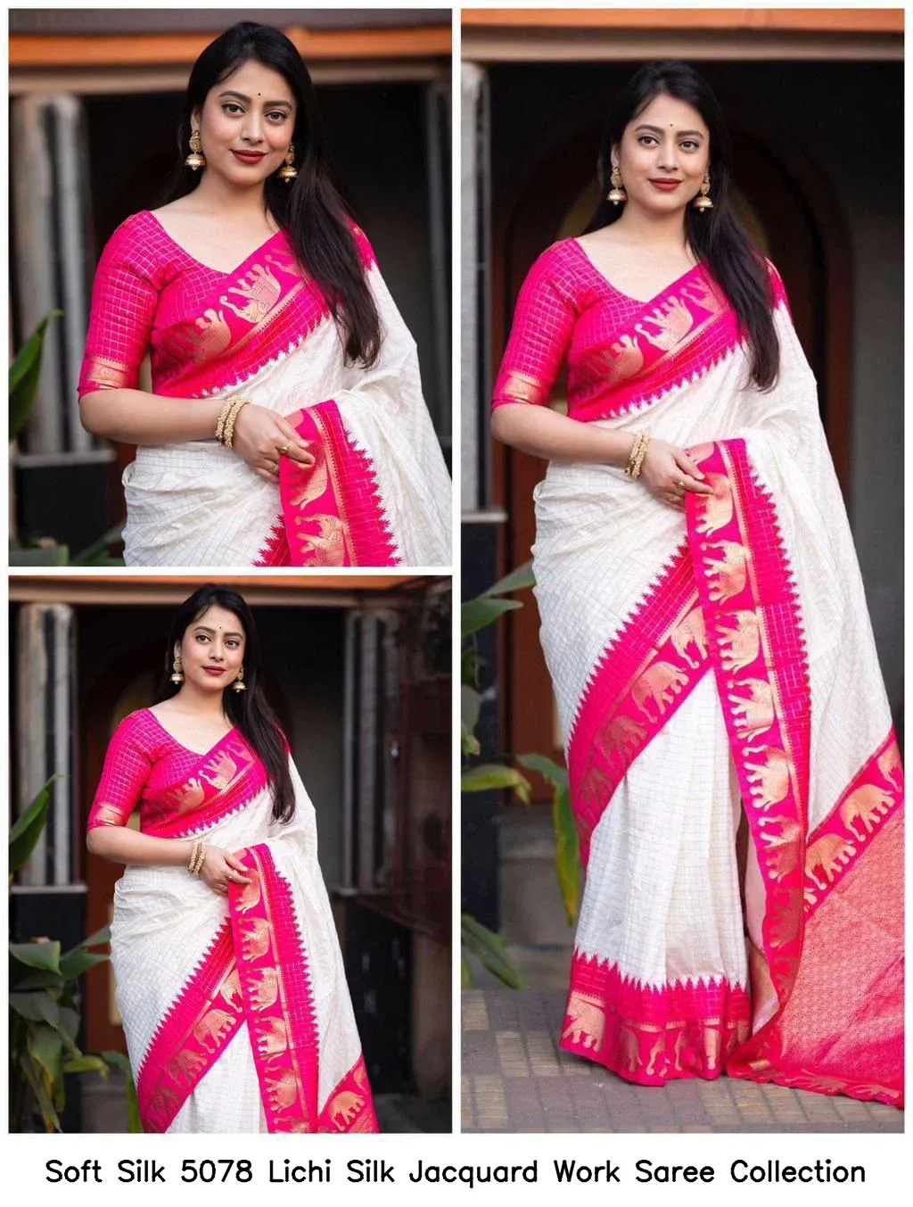 Soft Silk 5078 Lichi Silk Jacquard Work Saree Collection - Image 9