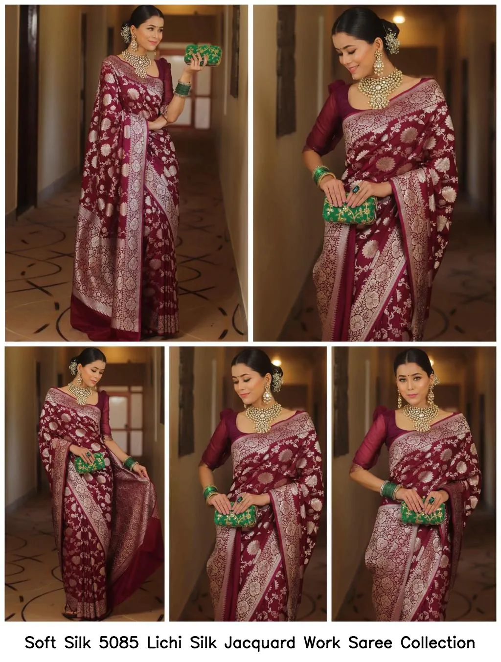 Soft Silk 5085 Lichi Silk Jacquard Work Saree Collection - Image 11