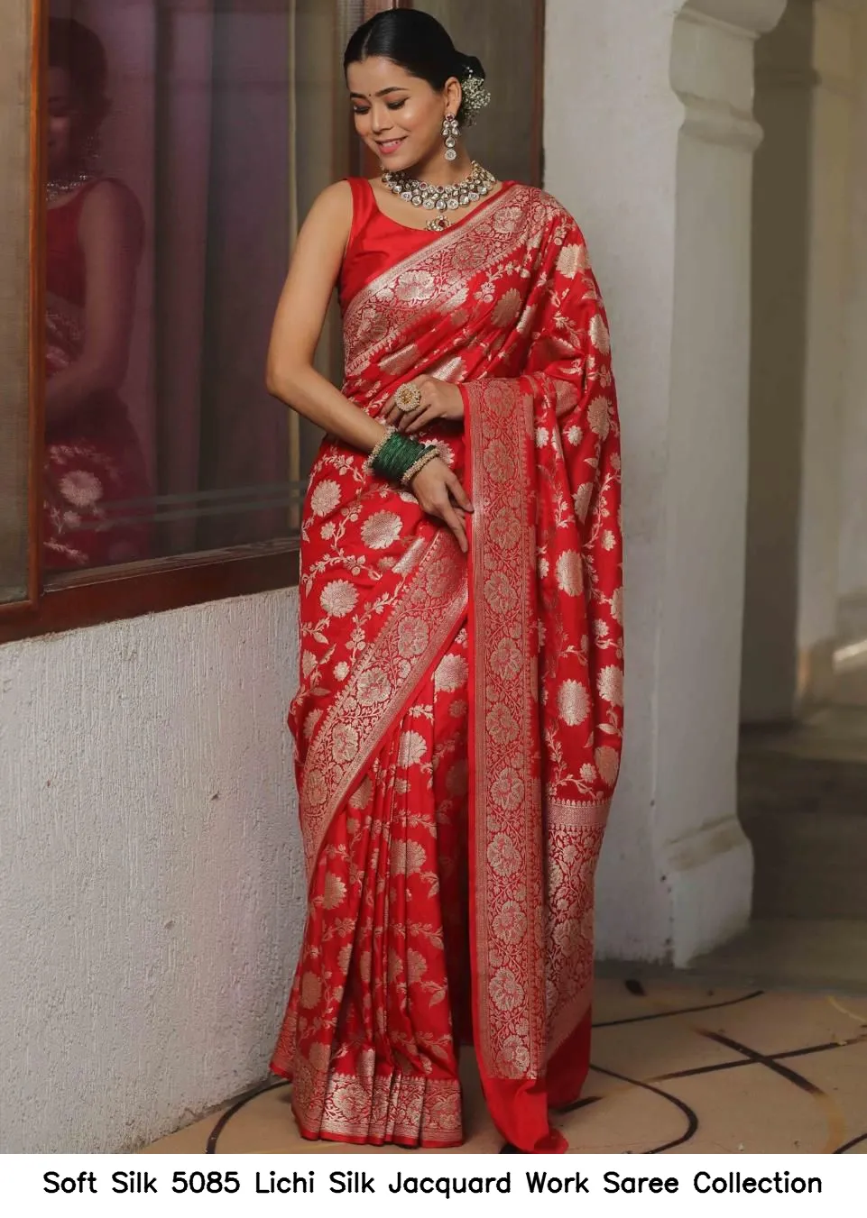 Soft Silk 5085 Lichi Silk Jacquard Work Saree Collection - Image 3