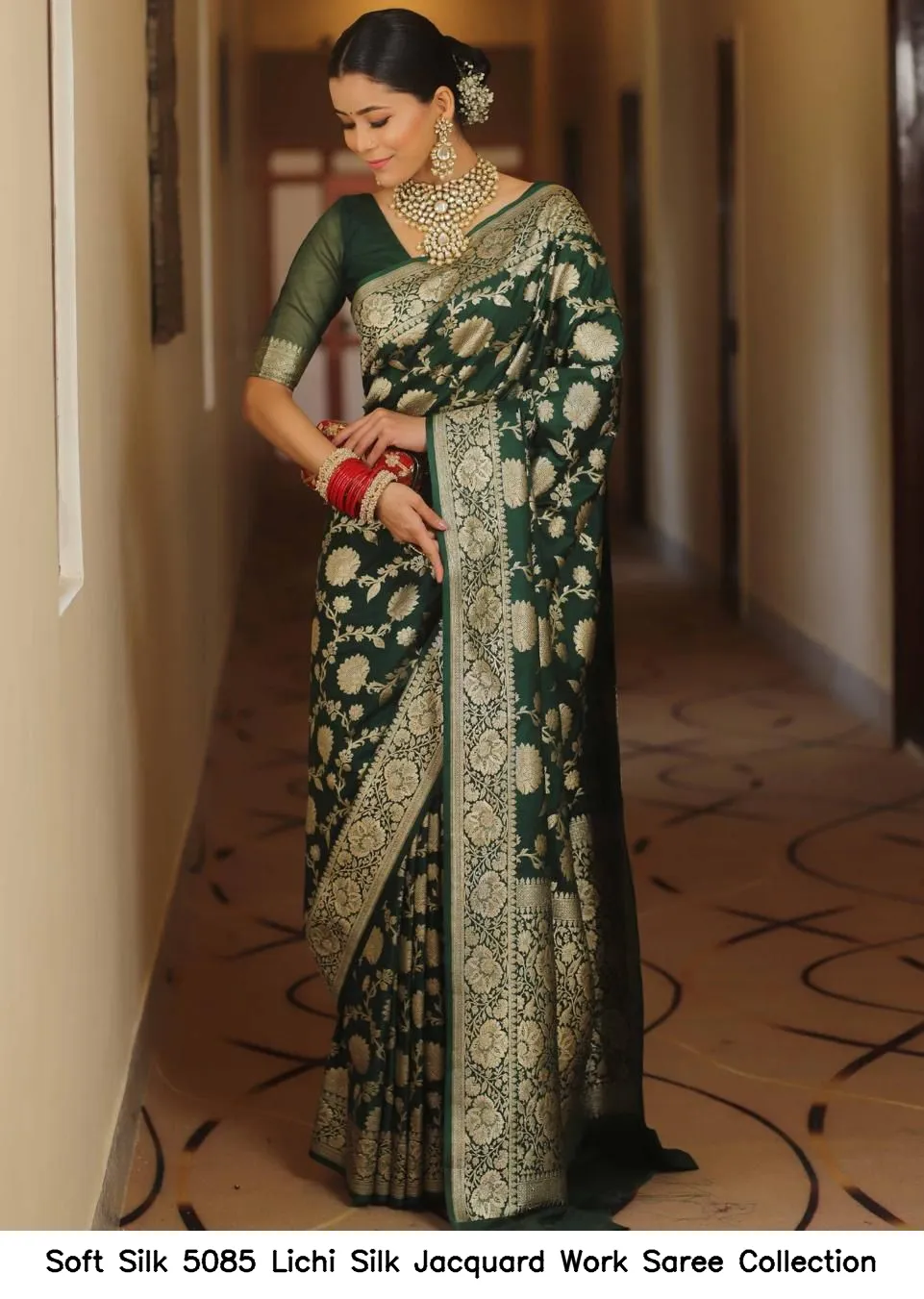Soft Silk 5085 Lichi Silk Jacquard Work Saree Collection - Image 6