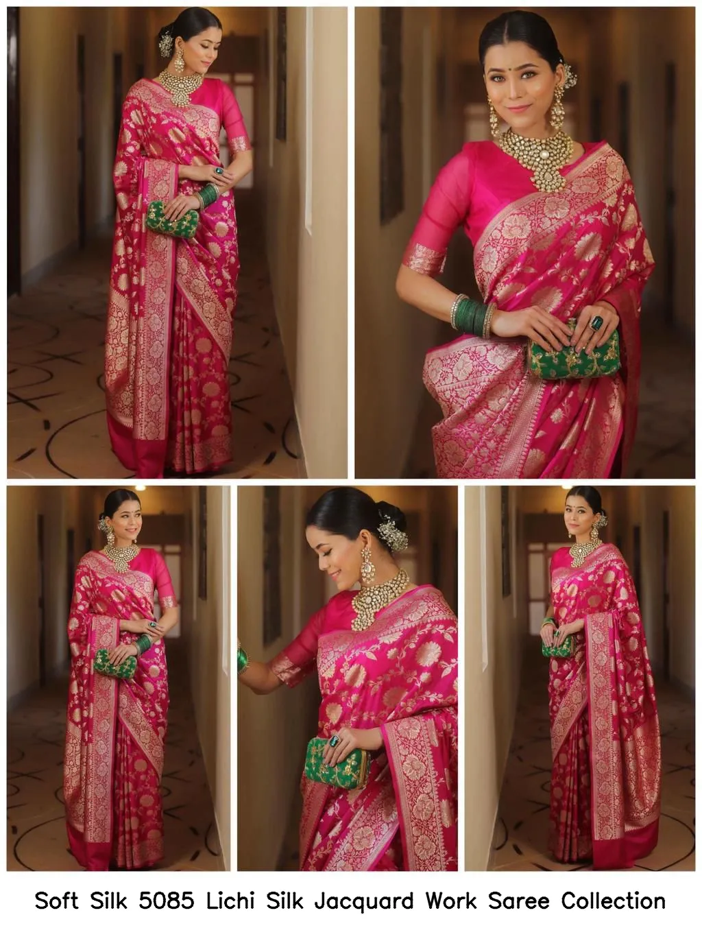 Soft Silk 5085 Lichi Silk Jacquard Work Saree Collection - Image 7