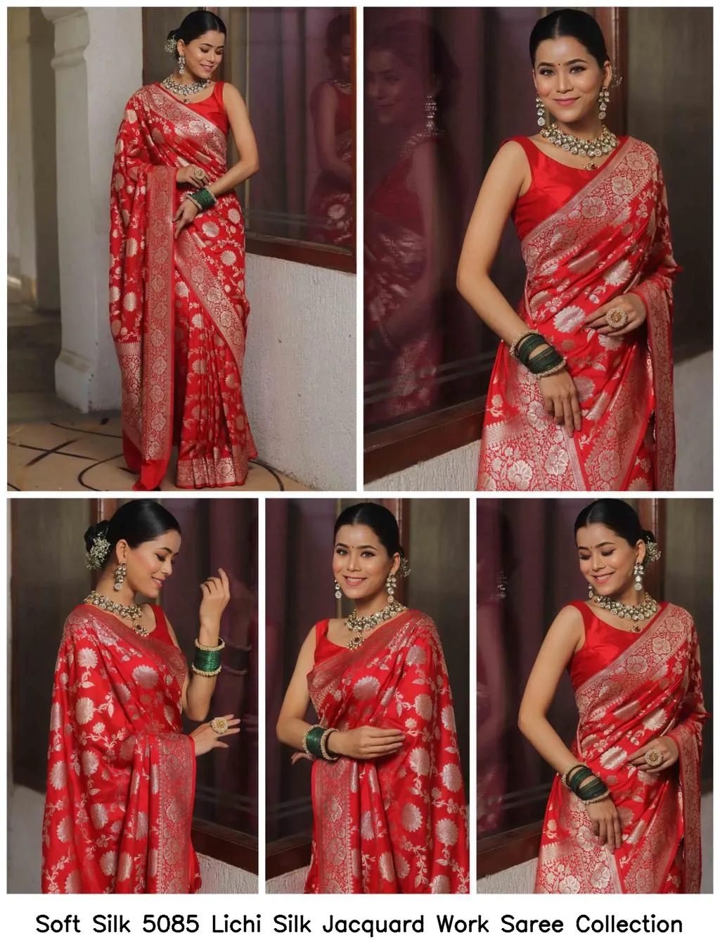 Soft Silk 5085 Lichi Silk Jacquard Work Saree Collection - Image 8
