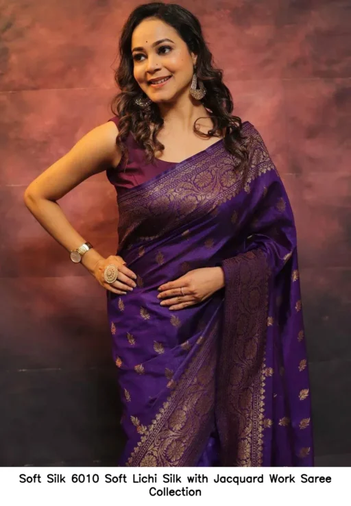 Soft Silk 6010 Soft Lichi Silk with Jacquard Work Saree Collection