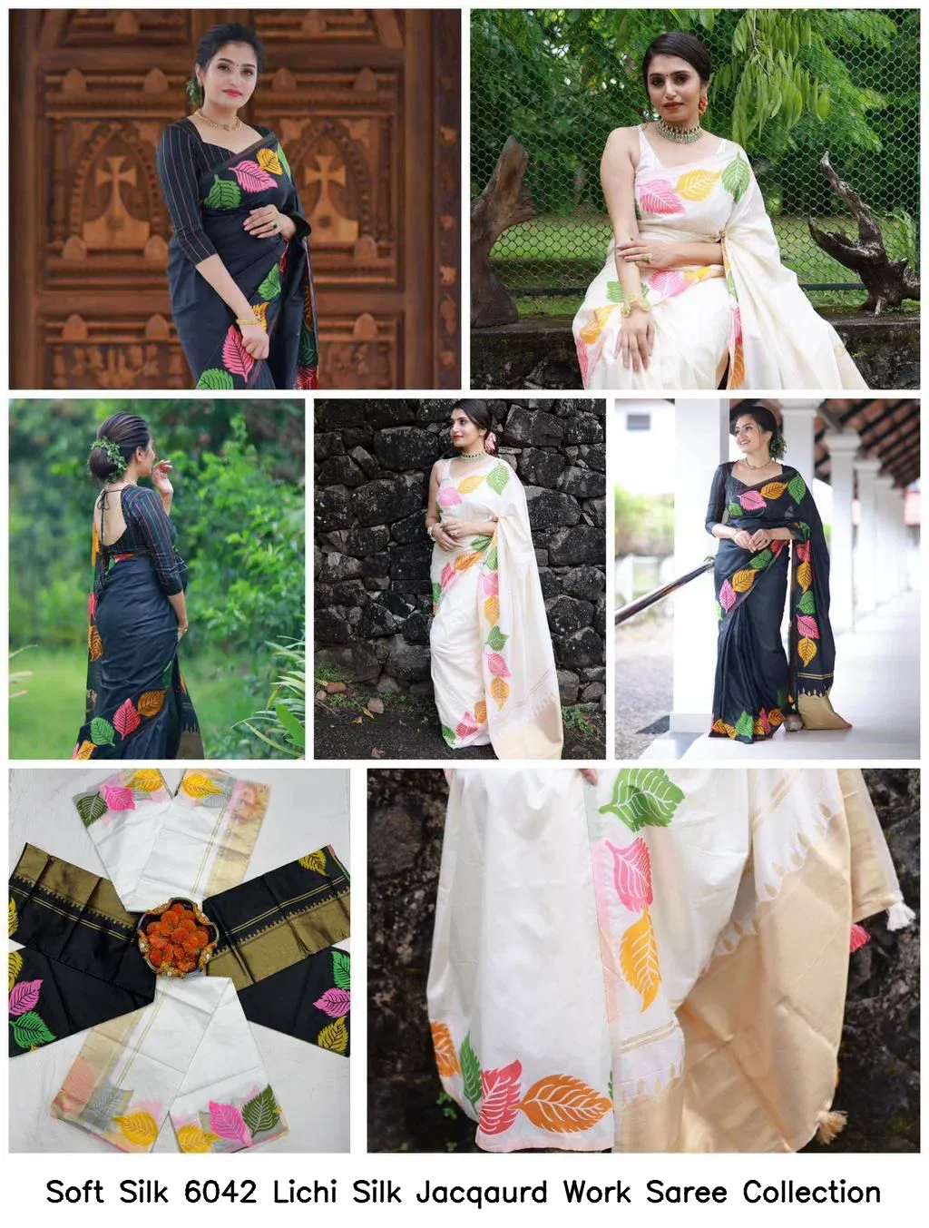 Soft Silk 6042 Lichi Silk Jacqaurd Work Saree Collection - Image 10