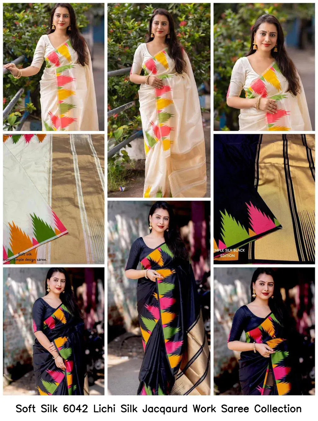 Soft Silk 6042 Lichi Silk Jacqaurd Work Saree Collection - Image 13