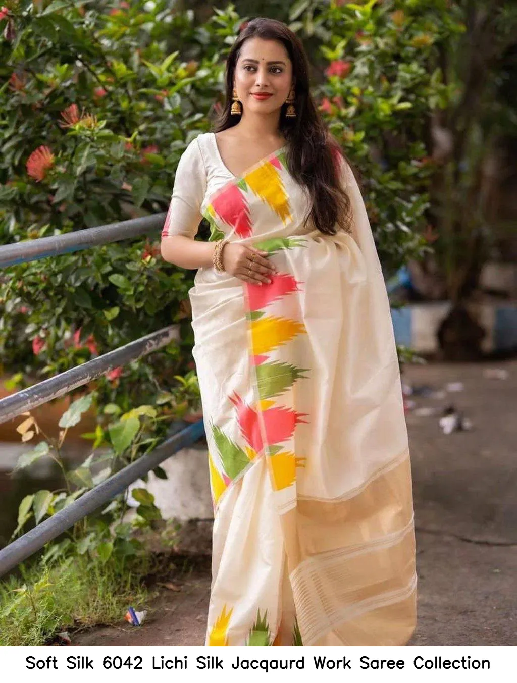 Soft Silk 6042 Lichi Silk Jacqaurd Work Saree Collection - Image 4
