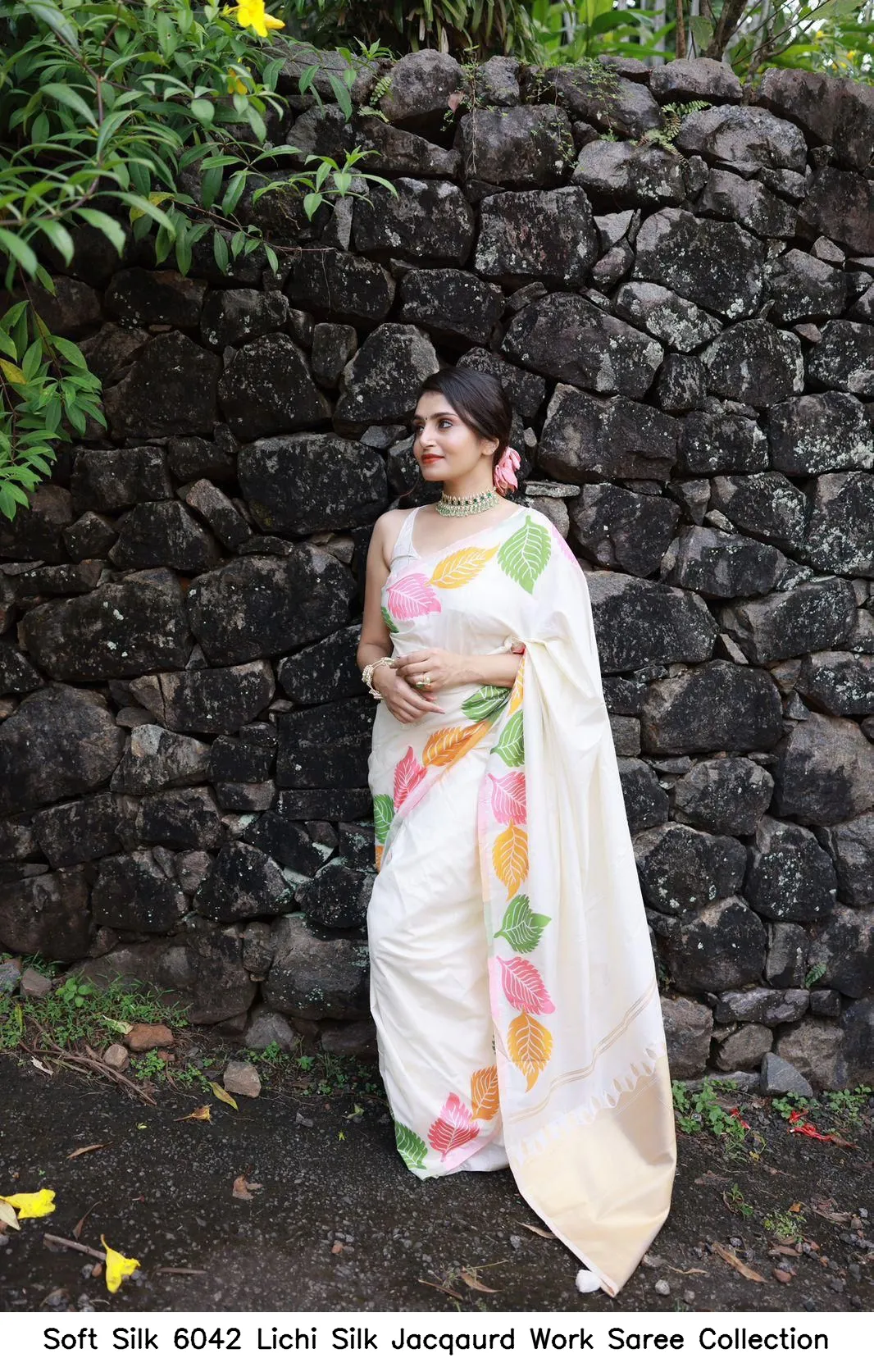 Soft Silk 6042 Lichi Silk Jacqaurd Work Saree Collection - Image 5