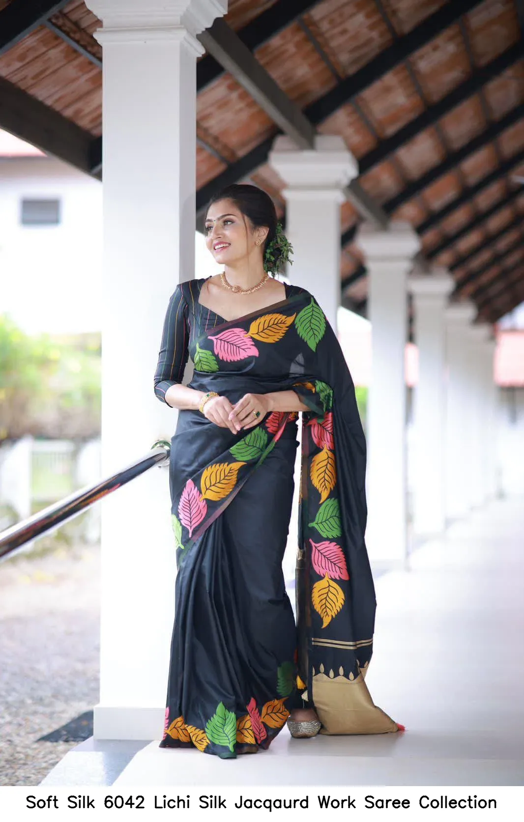 Soft Silk 6042 Lichi Silk Jacqaurd Work Saree Collection - Image 9