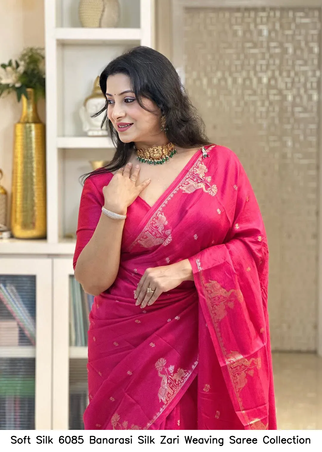 Soft Silk 6085 Banarasi Silk Zari Weaving Saree Collection - Image 3
