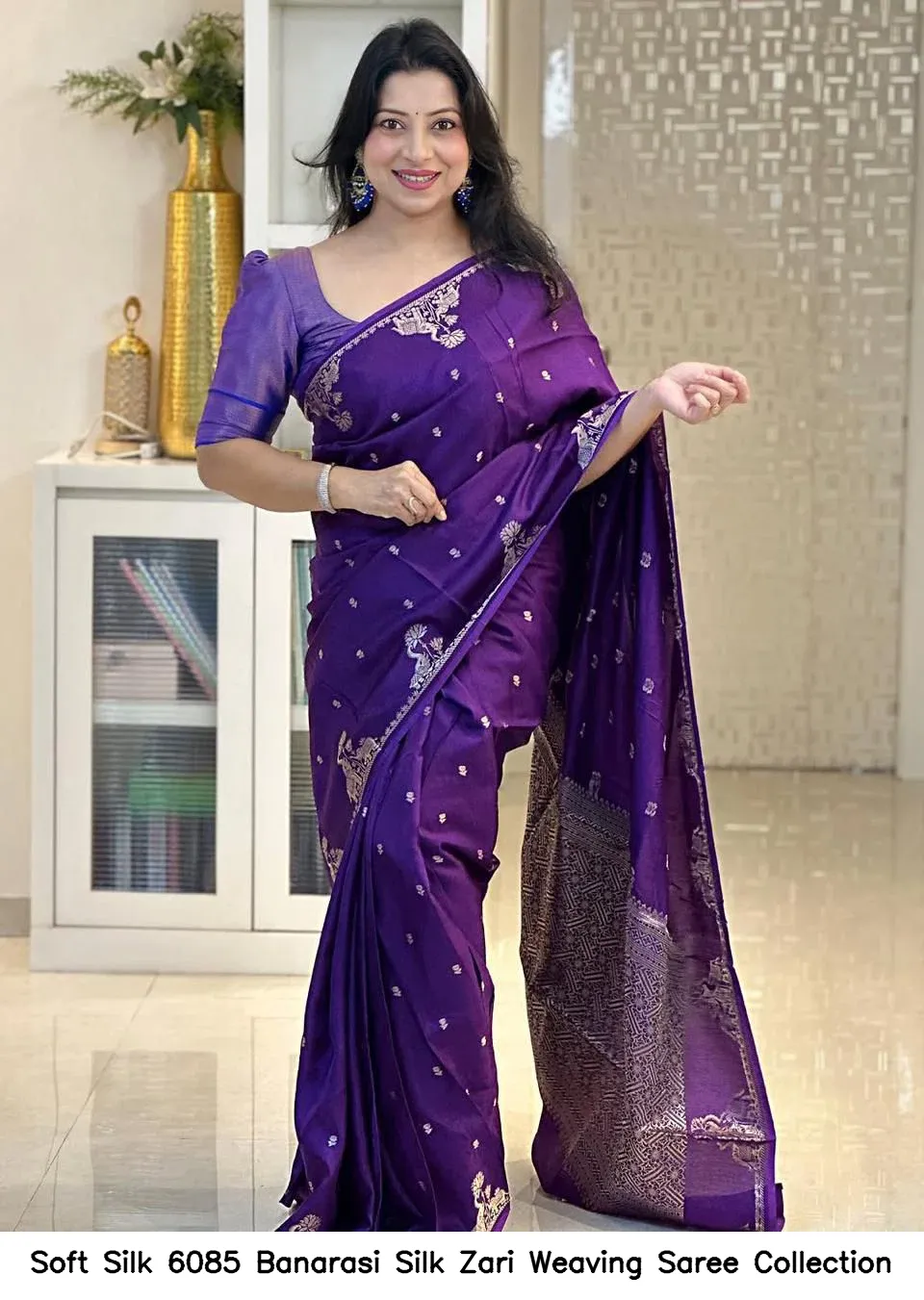 Soft Silk 6085 Banarasi Silk Zari Weaving Saree Collection - Image 4