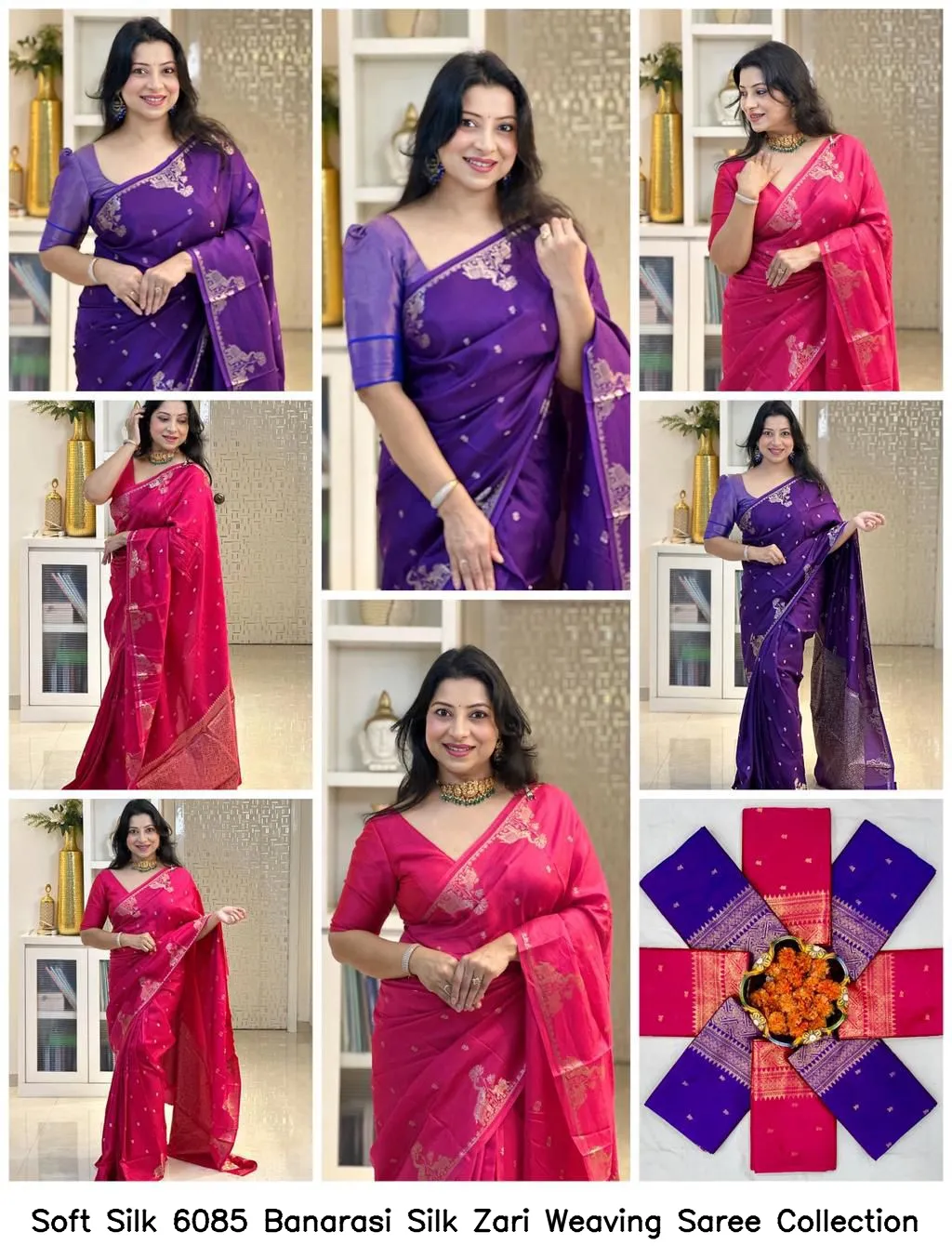 Soft Silk 6085 Banarasi Silk Zari Weaving Saree Collection - Image 7
