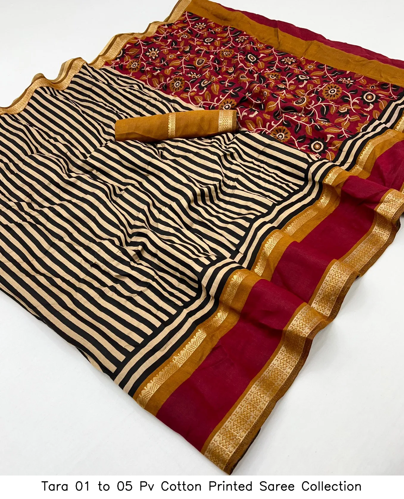 Tara 01 to 05 Pv Cotton Printed Saree Collection - Image 2