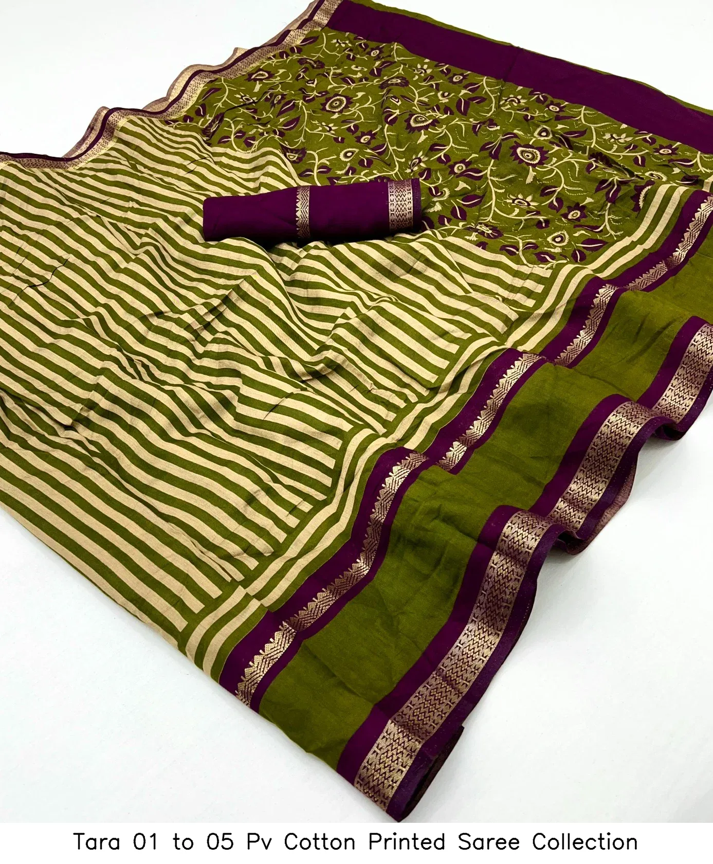 Tara 01 to 05 Pv Cotton Printed Saree Collection - Image 3