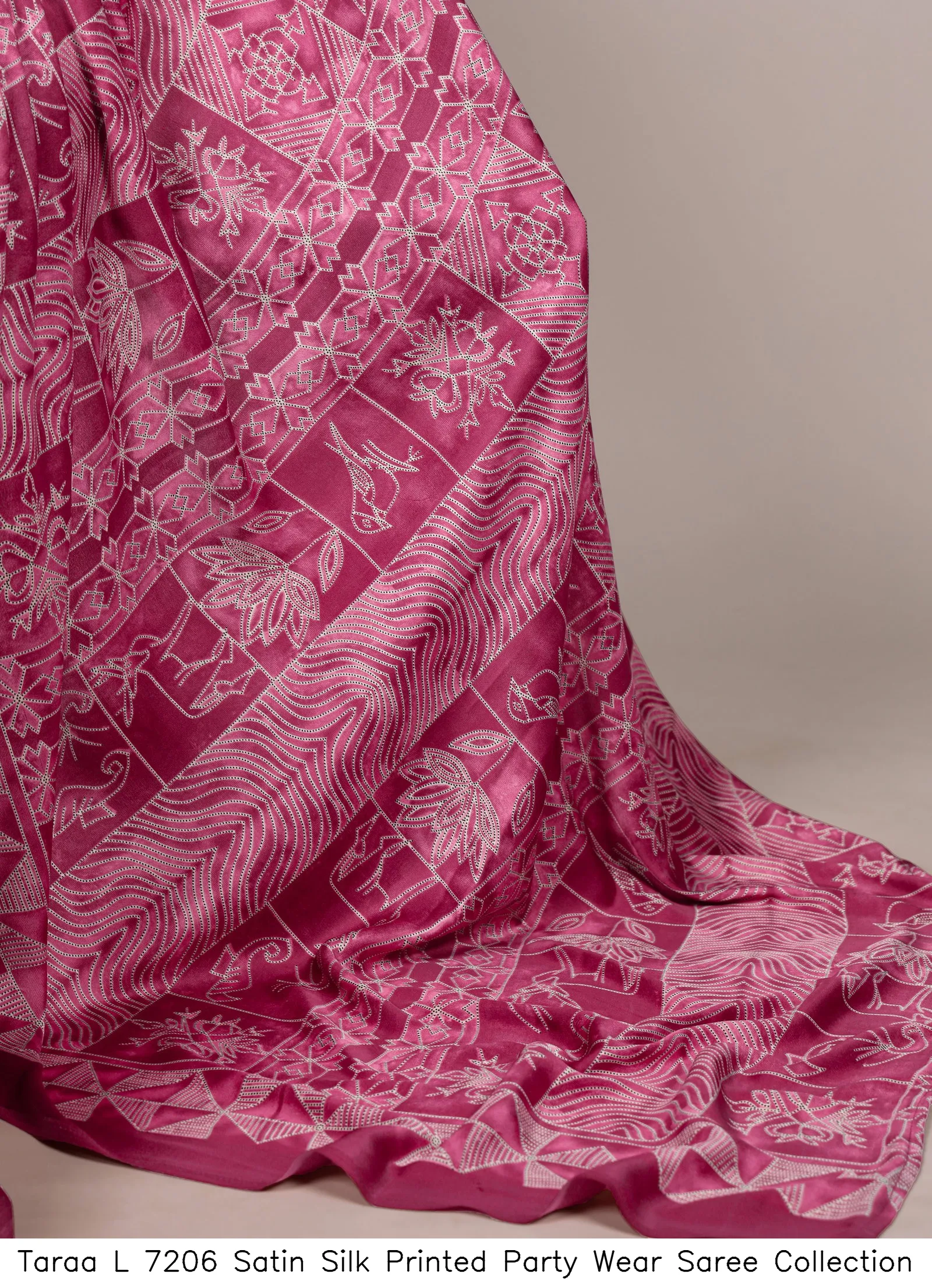 Taraa L 7206 Satin Silk Printed Party Wear Saree Collection - Image 13