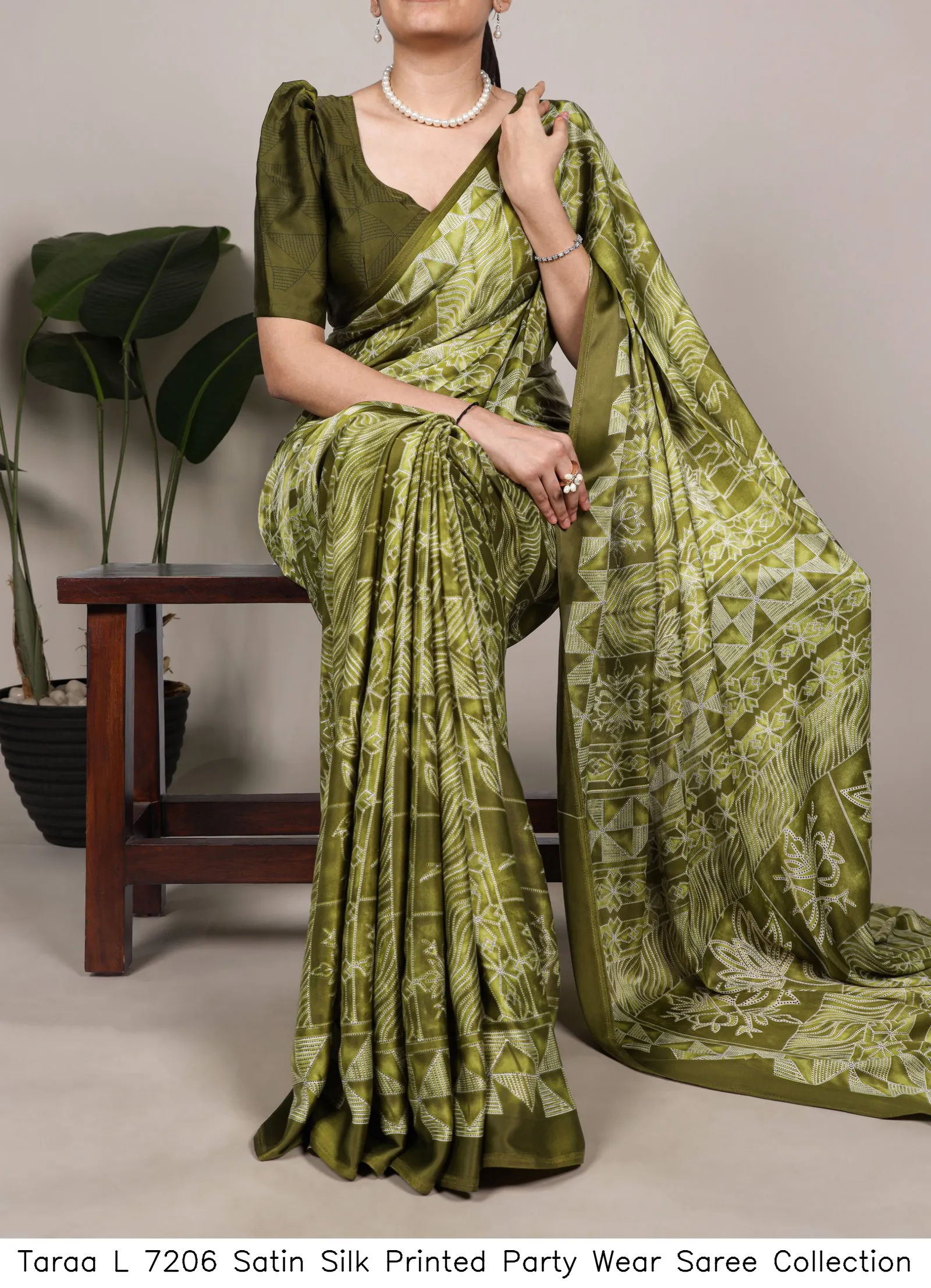 Taraa L 7206 Satin Silk Printed Party Wear Saree Collection - Image 6