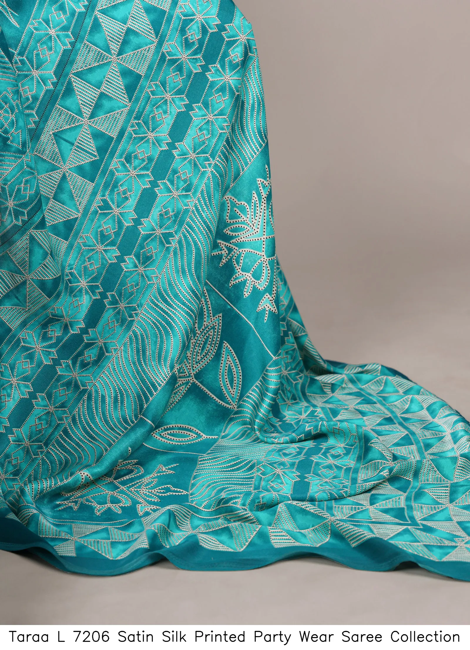 Taraa L 7206 Satin Silk Printed Party Wear Saree Collection - Image 9