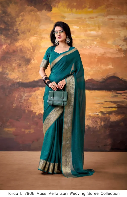 Taraa L 7908 Mass Mello Zari Weaving Saree Collection
