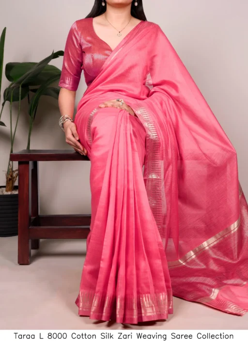 Taraa L 8000 Cotton Silk Zari Weaving Saree Collection