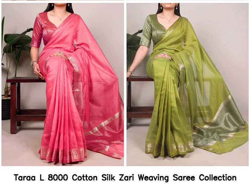 Taraa L 8000 Cotton Silk Zari Weaving Saree Collection - Image 6