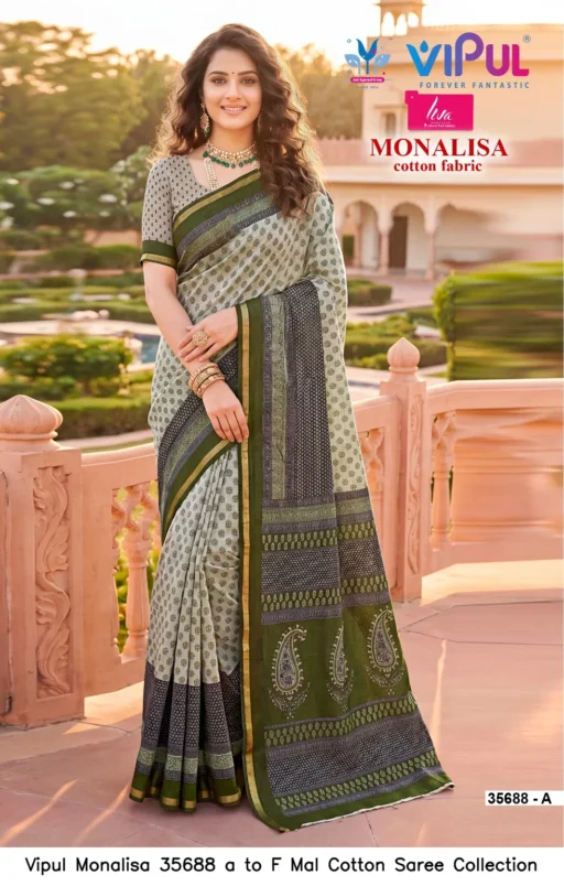 Vipul Monalisa 35688 a to F Mal Cotton Saree Collection