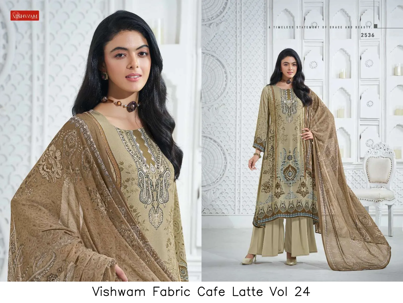 Vishwam Fabric Cafe Latte Vol 24 - Image 3