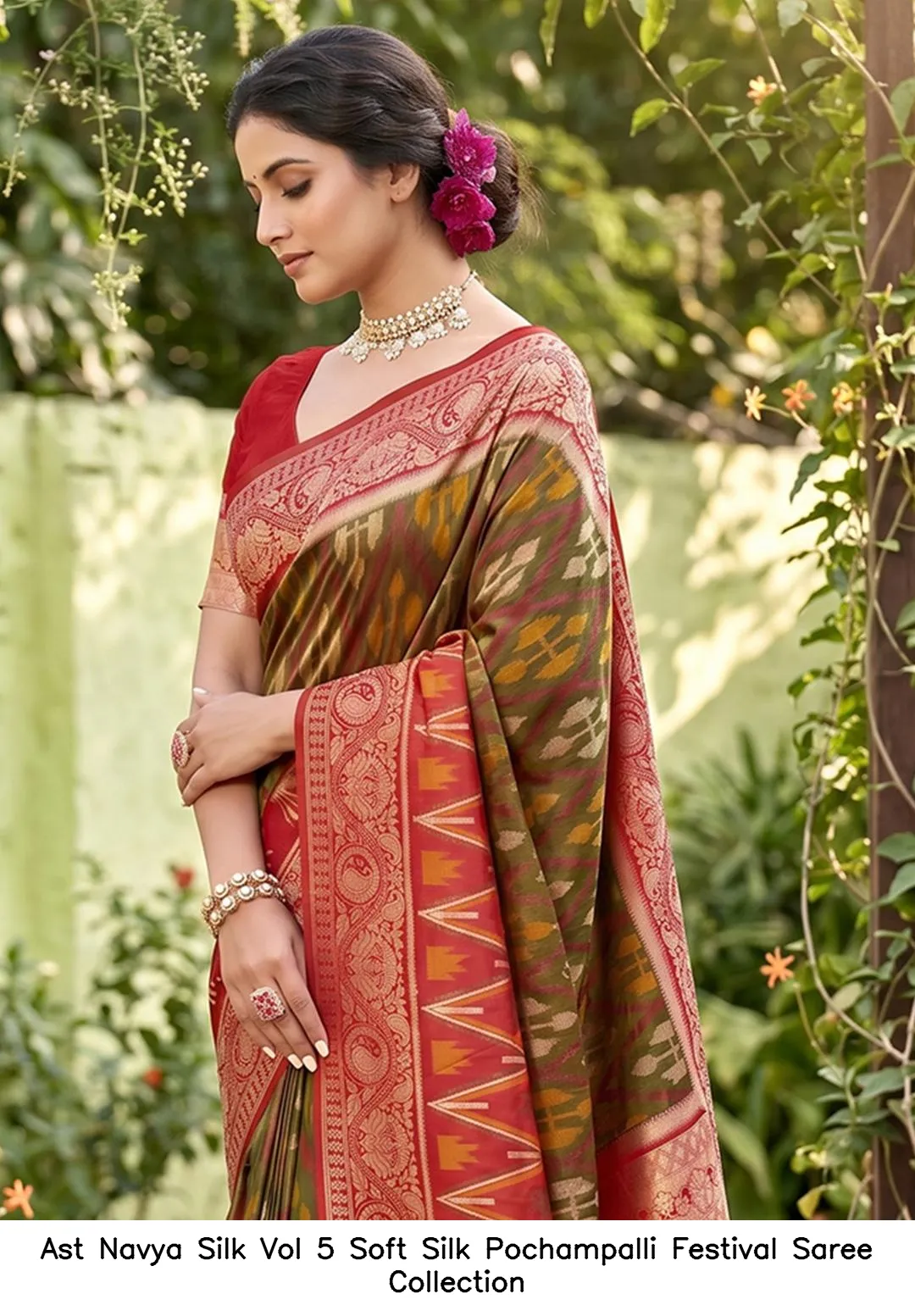 Ast Navya Silk Vol 5 Soft Silk Pochampalli Festival Saree Collection