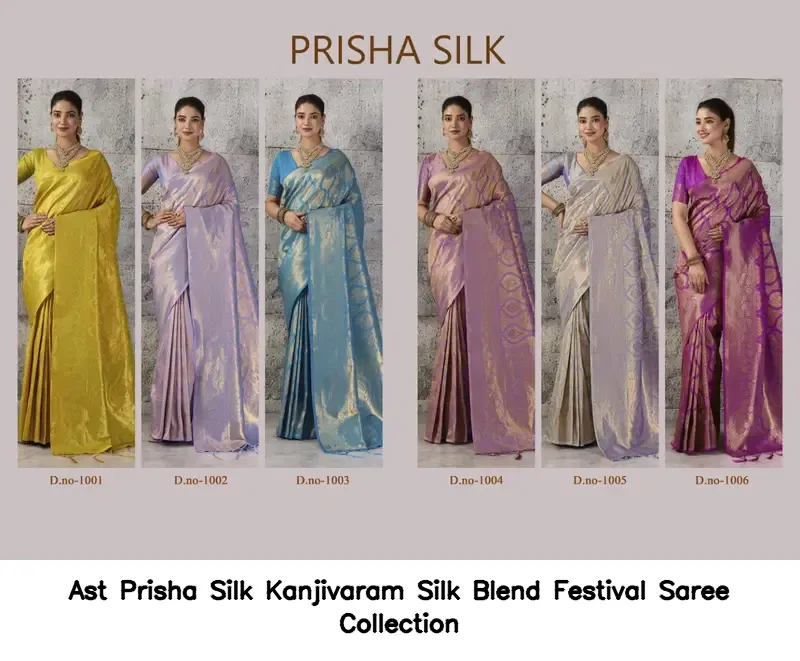 Ast Prisha Silk Kanjivaram Silk Blend Festival Saree Collection - Image 2