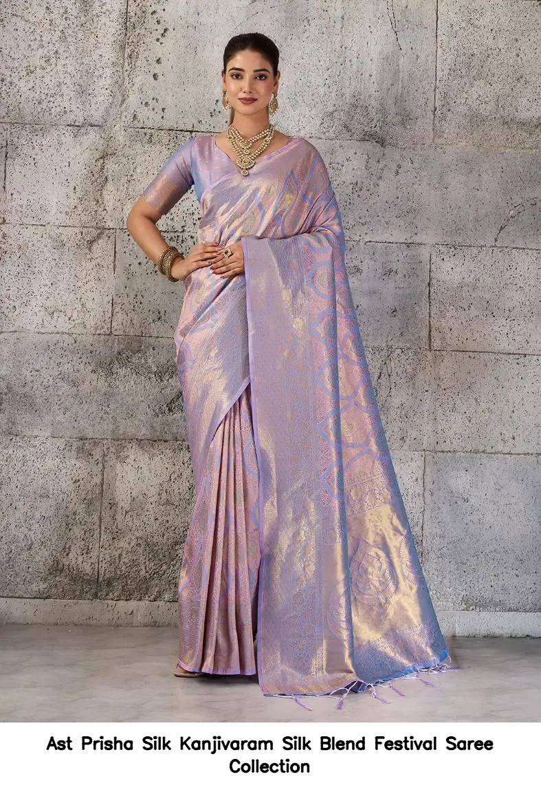 Ast Prisha Silk Kanjivaram Silk Blend Festival Saree Collection - Image 4