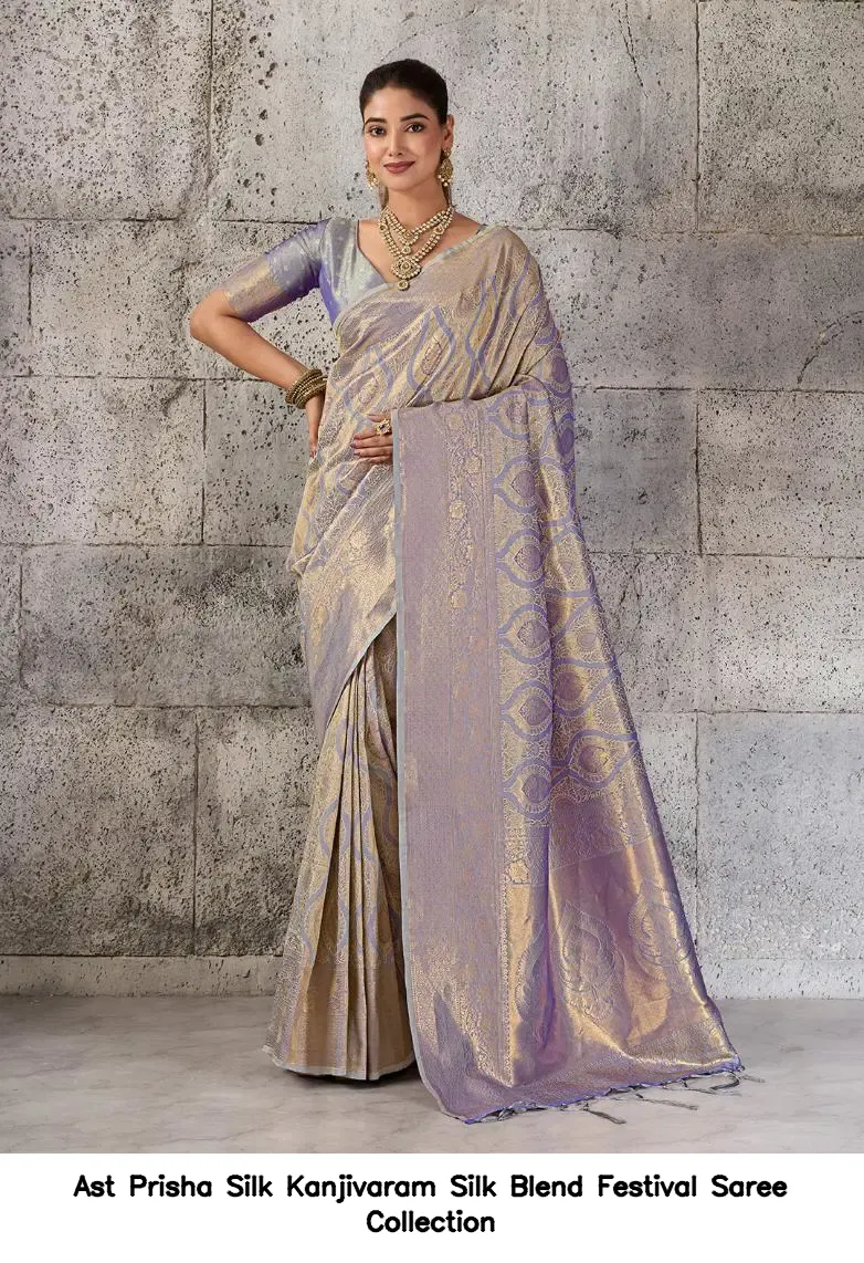 Ast Prisha Silk Kanjivaram Silk Blend Festival Saree Collection - Image 5