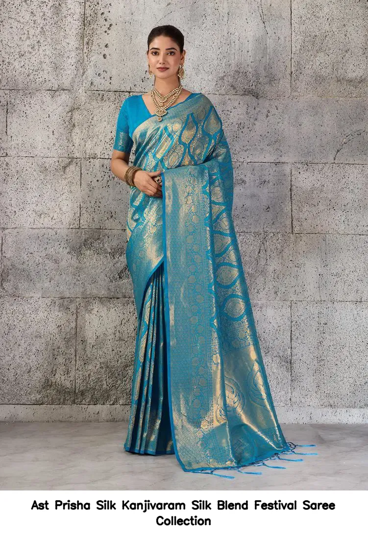 Ast Prisha Silk Kanjivaram Silk Blend Festival Saree Collection - Image 6