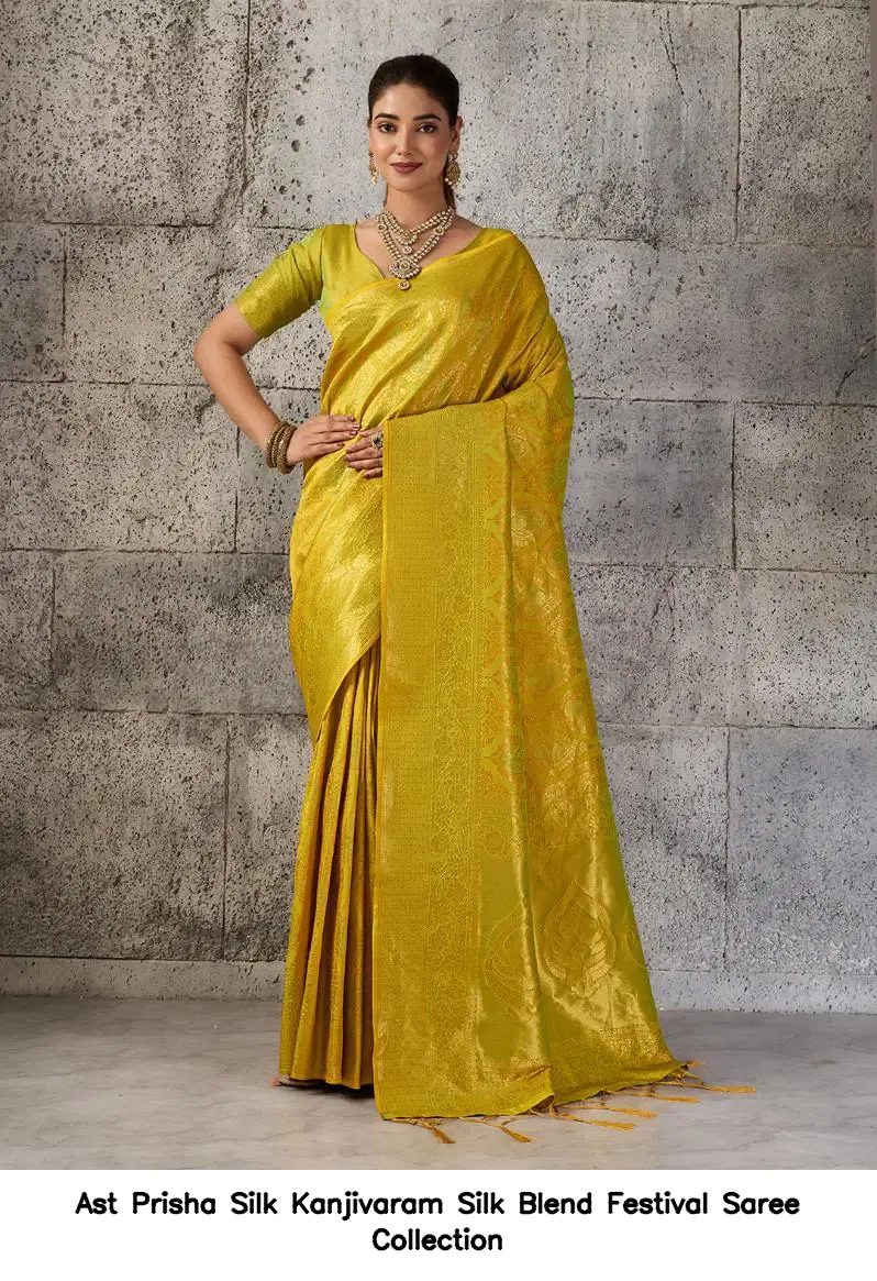 Ast Prisha Silk Kanjivaram Silk Blend Festival Saree Collection - Image 7