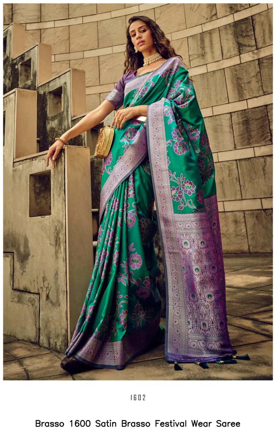 Brasso 1600 Satin Brasso Festival Wear Saree
