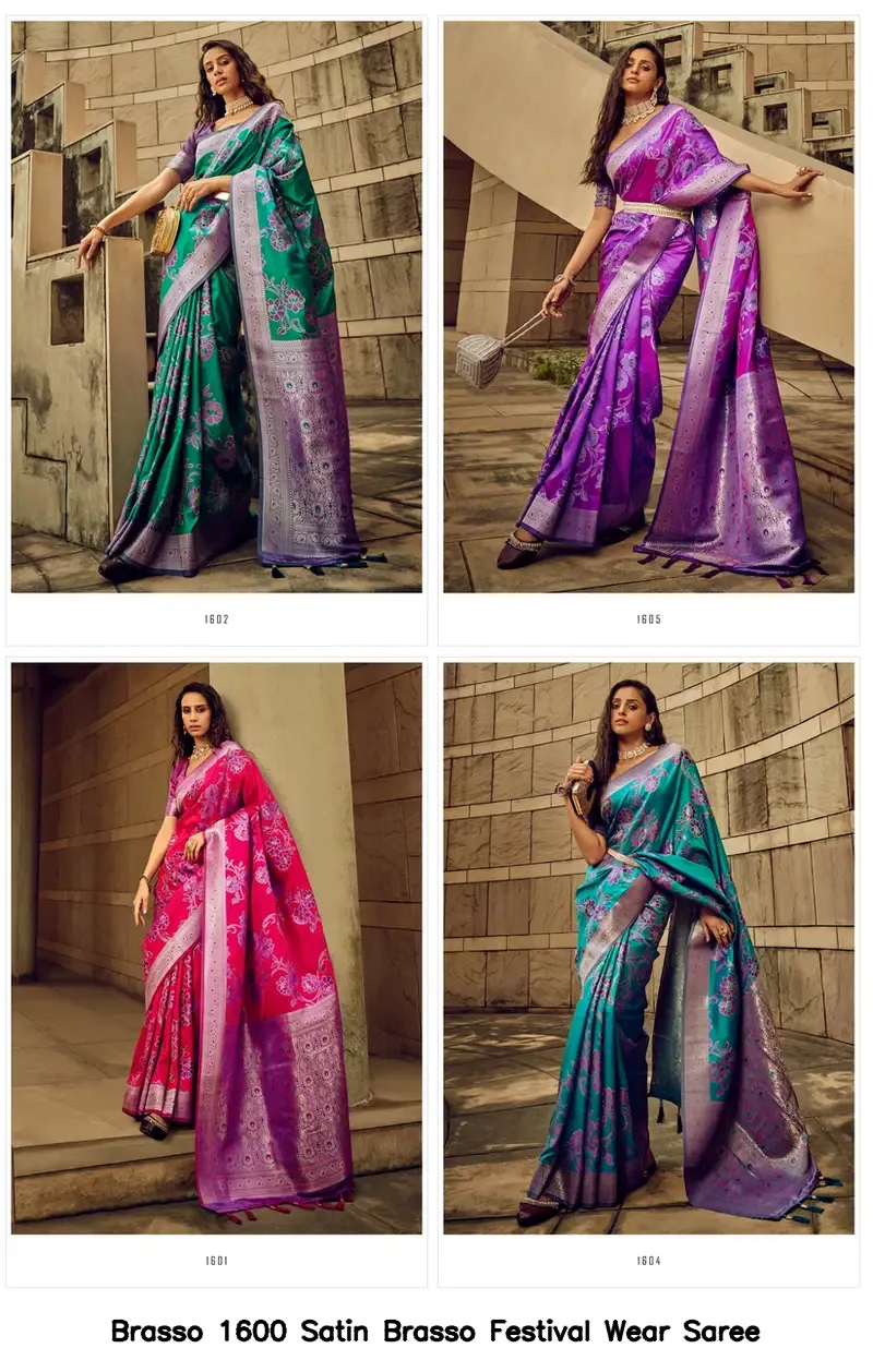 Brasso 1600 Satin Brasso Festival Wear Saree - Image 2